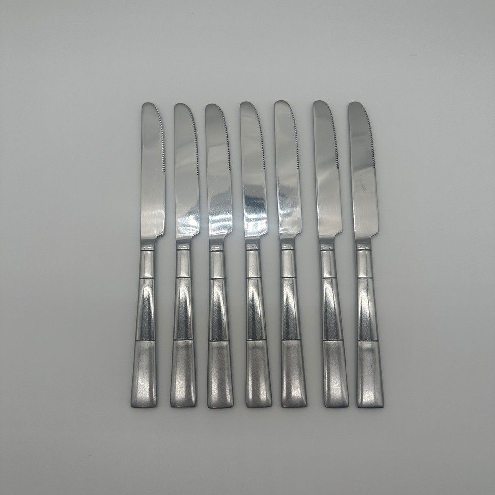 Oneida Echo Stainless Steel Dinner Knives Set of 7 Modern Flatware 9.25in